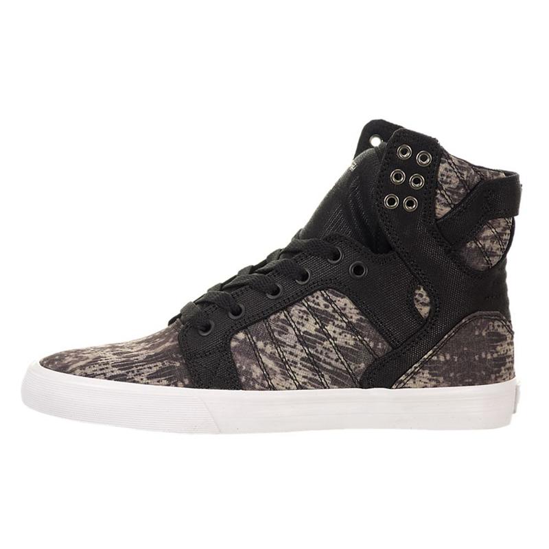 Zapatillas Altas Supra Argentina Mujer - SKYTOP Negras Gris (YTLJZ-6152)